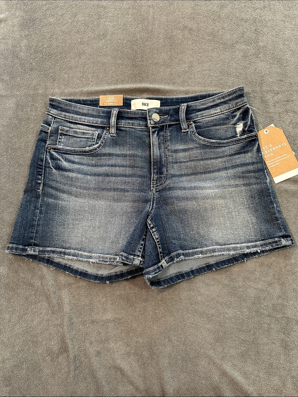 Women’s BKE Distressed Blue Denim Jean Shorts - Size 28 NWT